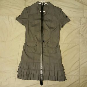 bebe Charcoal Grey Pleated Dress